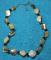 Vintage DONNA DRESSLER 3 Pc NECKLACE Set-Sterling Silver 925 Hardware -Chunky Shells-Faceted Chrystals