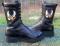 Vintage HARLEY DAVIDSON 11" Leather Biker Boots black Combat Style Moto Lace Up Eagle MENS 13
