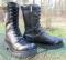 Vintage HARLEY DAVIDSON 11" Leather Biker Boots black Combat Style Moto Lace Up Eagle MENS 13