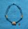 Vintage 20 Strand Turquoise blue tiny Bead NECKLACE Handmade Carved Bone & Wooden Beads-27"