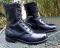 Vintage Mens USA 1966 Vietnam War BOOTS US Military Issue Black Leather Combat Boots- Do Not Boil Pads- Goodyear Sole