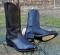 Vintage PD TUFF USA Black Leather Western Boots Sierra Soles Working Cowboy Rodeo Ranch Mens 10 E E