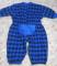 Vintage USA Osh Kosh B'Gosh LS Jumpsuit Coverall Blue & Black Checked fleece Baby 6-9mos