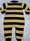 Vintage Osh Kosh B'Gosh JAILHOUSE Stripe Jumpsuit Navy & Yellow Knit Cotton Snap Legs Baby 18 Mos
