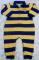 Vintage Osh Kosh B'Gosh JAILHOUSE Stripe Jumpsuit Navy & Yellow Knit Cotton Snap Legs Baby 18 Mos
