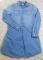 Vintage OshKosh B’Gosh Chambray WORK SHIRT DRESS Ombre Blue 100% Cotton -tie Belt --Girls 12