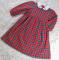 VINTAGE GYMBOREE LS Red Plaid Dress Embossed Scottie Dog Collar Girls Medium 5/6