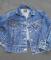 VINTAGE LEE Acid Washed Blue Denim Jean Jacket Trucker Black Label Lee Rider Rodeo Youth sz 5--Chest 30