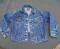 VINTAGE LEE Acid Washed Blue Denim Jean Jacket Trucker Black Label Lee Rider Rodeo Youth sz 5--Chest 30