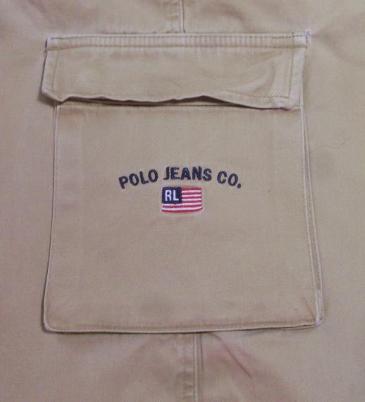 Vintage Ralph Lauren POLO Jeans Co Khacki Cargo SHORTS Bermuda Travelers Shorts -6 Pockets FLAG Youth 16--31 waist