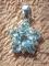 Sterling Silver 925 STAR Blue Topaz Pendant with CZ round stones (No chain)