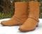 COACH NY Leather 8" BOOTS Butterscotch Western Almond Toe Calf Gussets Women 11B
