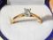 Estate NATURAL PRINCESS CUT .25 CT DIAMOND RING Solitaire 10 Kt Yel Gold 7.25