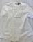 Vintage INC Long Sleeved Blouse White Cotton Post boy Banded Collar Womens 12--Chest 43