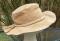 Vintage Banana Republic Suede KLONDIKE 49er Hat-- Floppy prospectors adventurers Western Tan Cap size Small-Medium