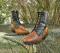 Vintage USA Dan Post EXOTIC Leather Western PADDOCK Boots--8" Lizard Lace Up Ropers Womens 6M