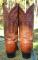 Vintage Justin USA All Leather Western 12" tall Boots Brown Bullhide Feet New 1/2 Soles Men 8D