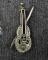 Vintage 60's Brooch-- 925 Sterling Silver CELLO BASS VIOLIN-Bow Pin Marcasite Faceted Stones
