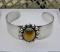 Vintage TIGER EYE 925 Sterling Silver Cuff BRACELET open back-- Cab Bezel Set--estate 28 grams