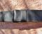 Vintage Canada Western Leather BELT--Black with silver Oval HOOK Buckle-end to end Size 39"